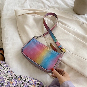 Ins Style Bag Female 2020 Summer New Trendy One-Shoulder Handbag Western Rainbow Underarm Bag