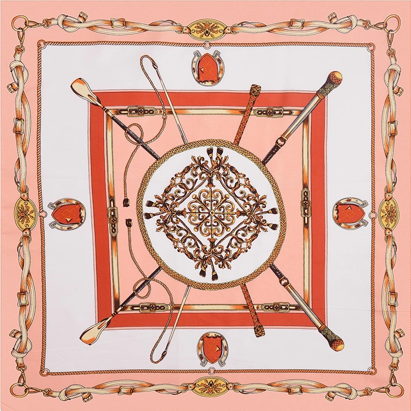 60*60cm Silk Scarf Twill Classic Chain Ladies New Small Square Scarf