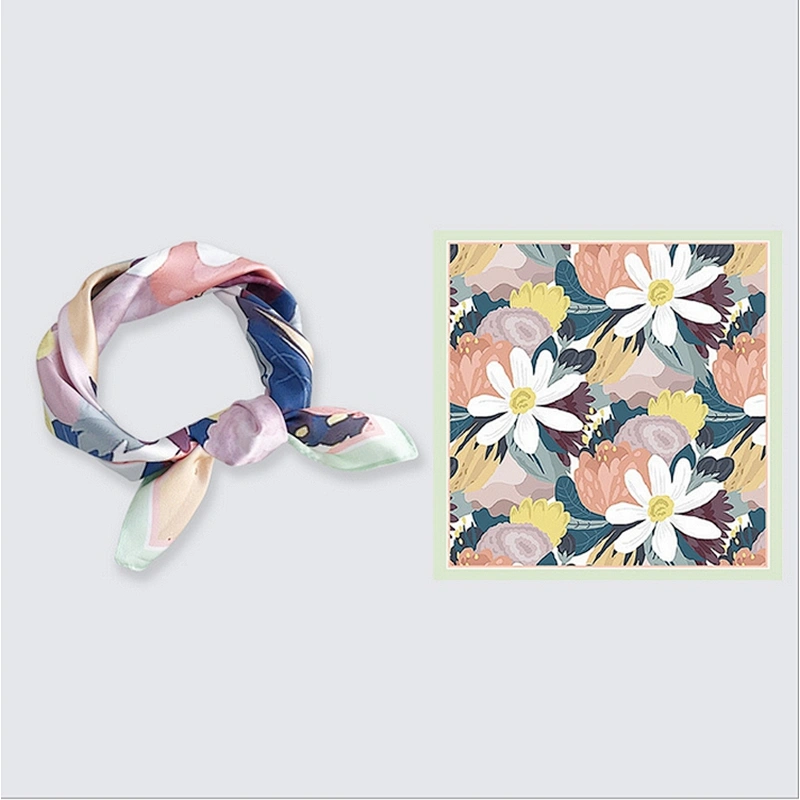 Wholesale Summer Silk Scarf Small Square Scarf Female Headband Multi-Function Trend Original Chic Small Silk Scarf