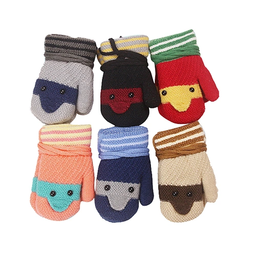 New Gloves Children Winter Baby Knitted Warm Gloves Cute Outdoor Plush Bird Mittens Gloves