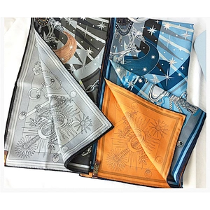 High Quality 100% Silk Scarves Double Sided Printing 90*90 Size Square Silk Twill Scarf