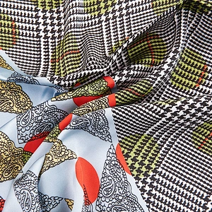 Spring and autumn polka dot houndstooth 70CM scarf multifunctional bound printed silk square scarf
