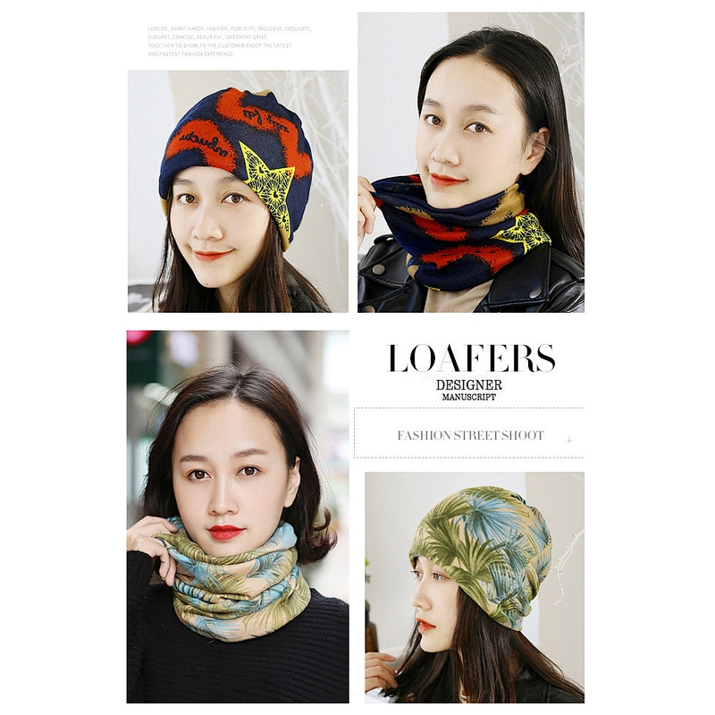 Women Fall/Winter Hedging Scarf Hat Warm Neck Guard Mask Knitted Thick Riding Mask Headscarf Student Collar Scarf