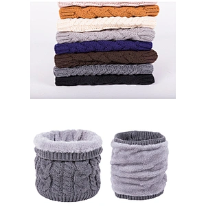 In Stock Couples Fashion All-Match Scarf Wool Yarn Warm Velvet Solid Color Collar Scarf