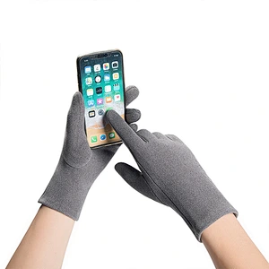 Fashionable Ladies' Embroidered Gloves Touch Screen Suede Comfortable Warm Cute Slender Gloves