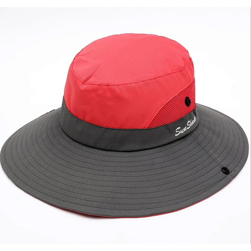 Women UV Protection Beach Hat Casual Womens Summer Ponytail Wide Brim Hats Fishing Running Sports Hats