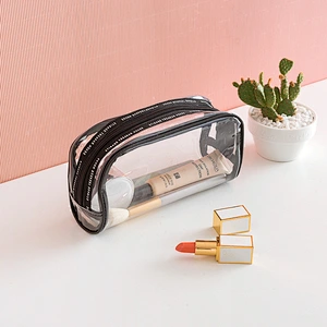 High quality Transparent Makeup Organizers Travel Bag Clear PVC Cosmetic Bag