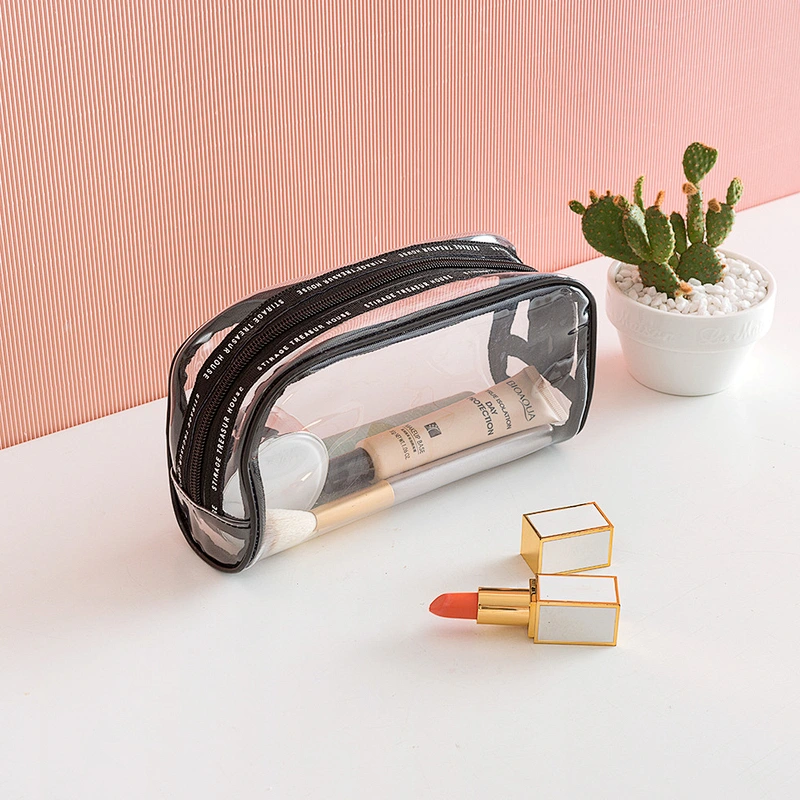High quality Transparent Makeup Organizers Travel Bag Clear PVC Cosmetic Bag