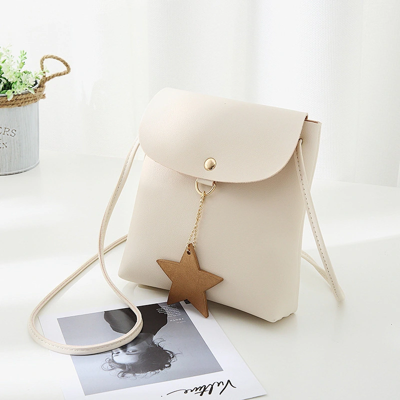 mini lady fashion star pendants crossbody bags pu leather woman messenger bag