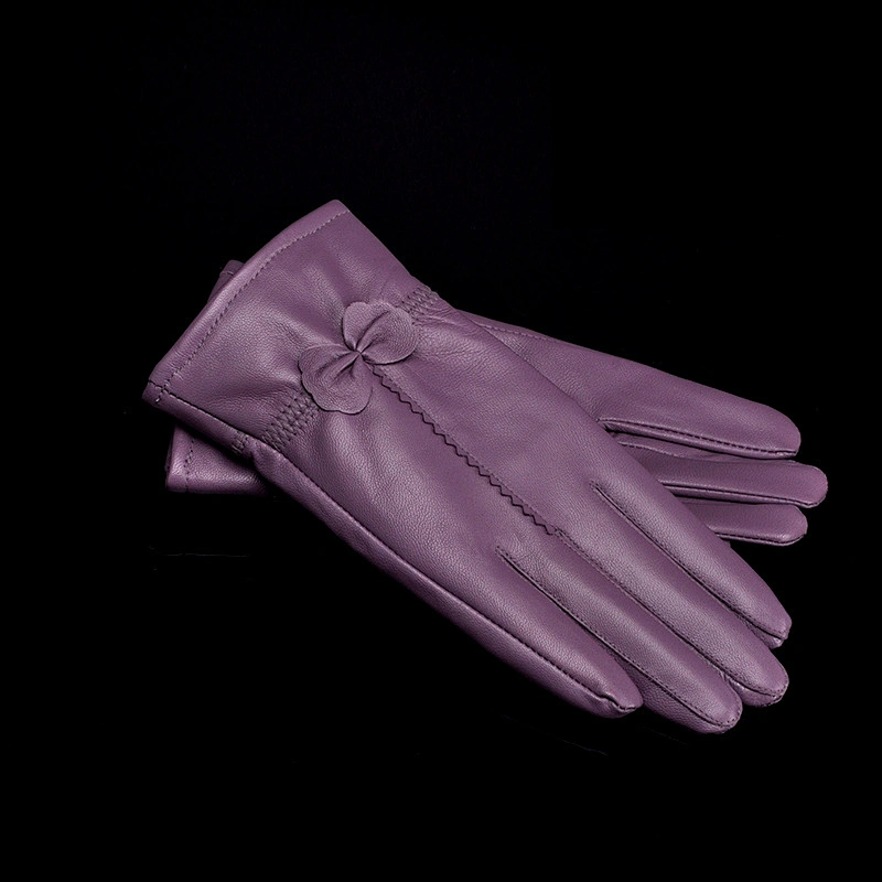 Women Leather Warm Winter Gloves Ladies colorful leather Gloves Wholesale
