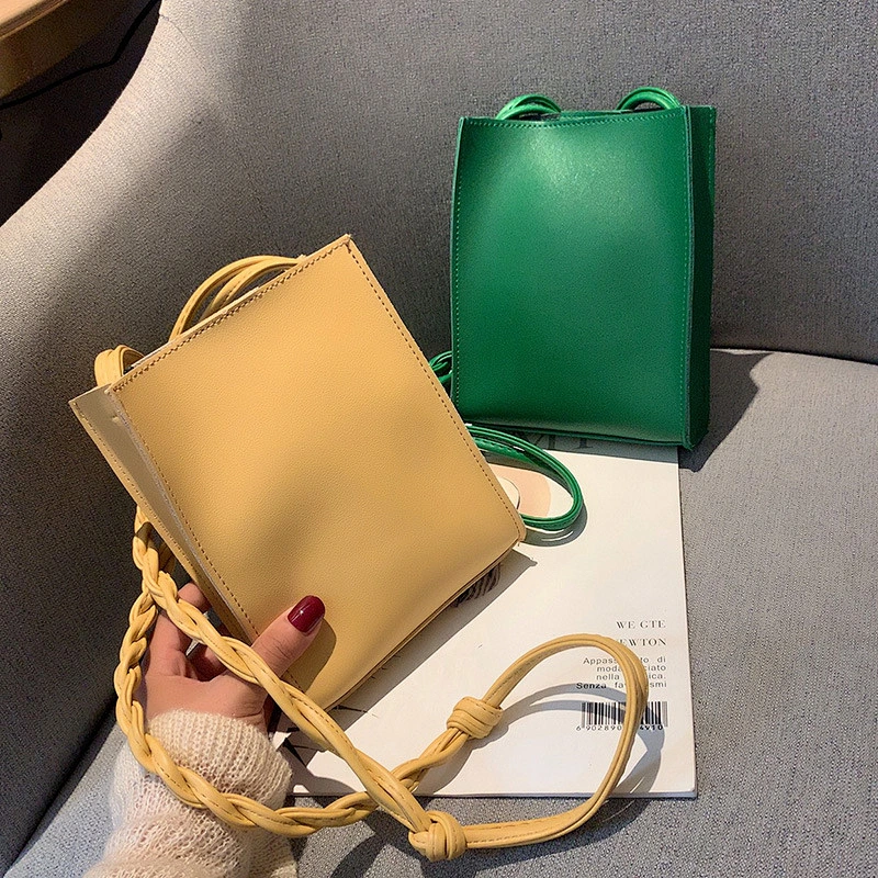 Summer Small Bag Designer Candy Color Crossbody Bag For Women Luxury Mini Woven Rope Phone bag