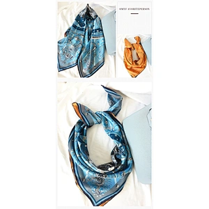 High Quality 100% Silk Scarves Double Sided Printing 90*90 Size Square Silk Twill Scarf