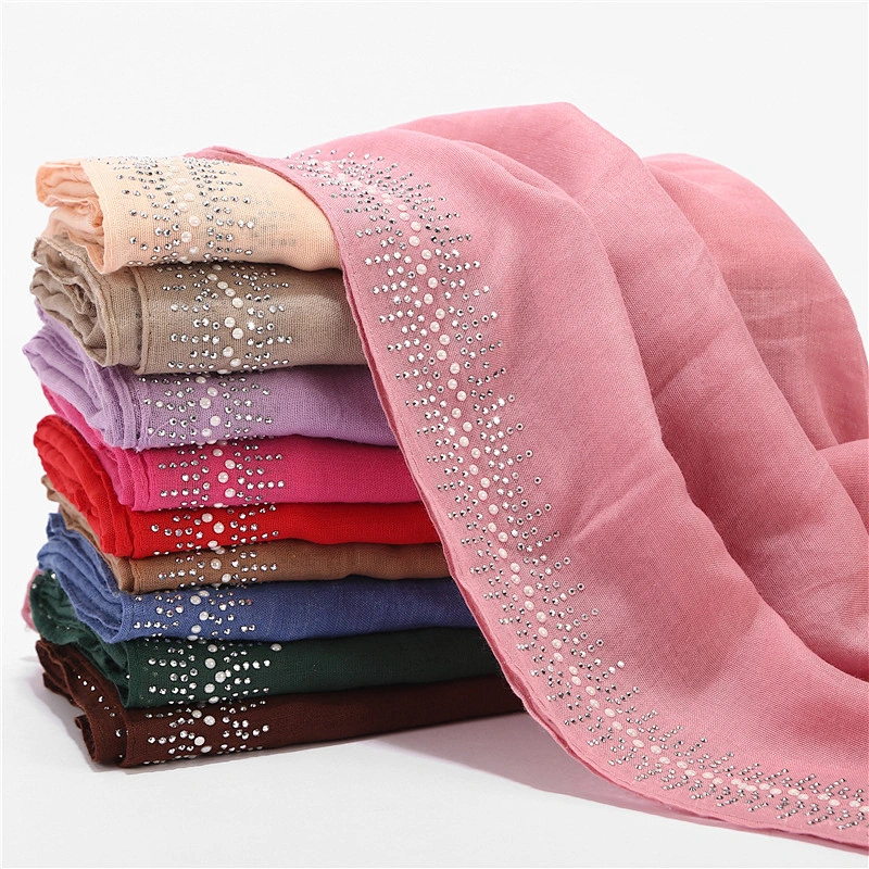 2020 Autumn And Winter Solid Color Malaysian Hot Selling cotton scarf women hijab