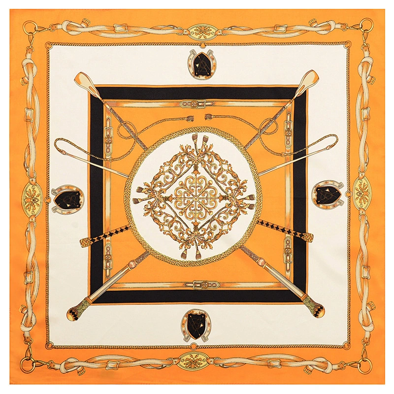 60*60cm Silk Scarf Twill Classic Chain Ladies New Small Square Scarf