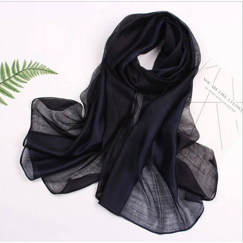 New silkworm silk gradient scarf silk cotton long scarf shawl female spring and autumn scarf