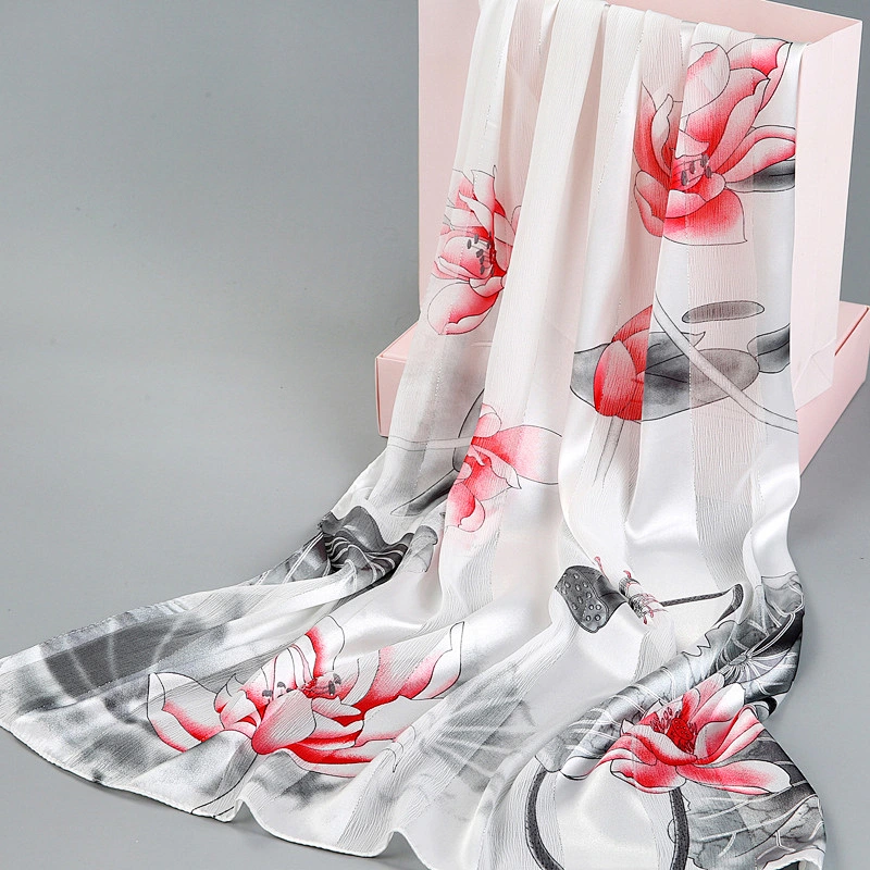 2020 New Spring Summer Thin Silk Scarf Women Wild Sunscreen Travel Shawl Rectangular Custom Silk Mother Gauze Scarves
