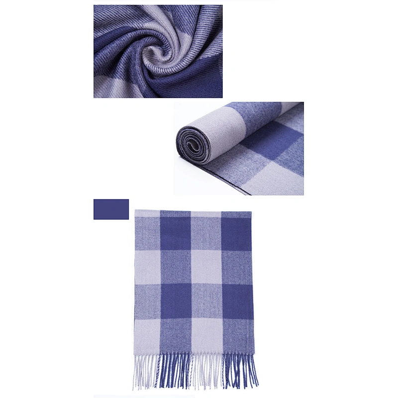 2020 New Plaid Stitching Cashmere Thick Warm Tassel Scarf Wholesale Literary Style Shawl