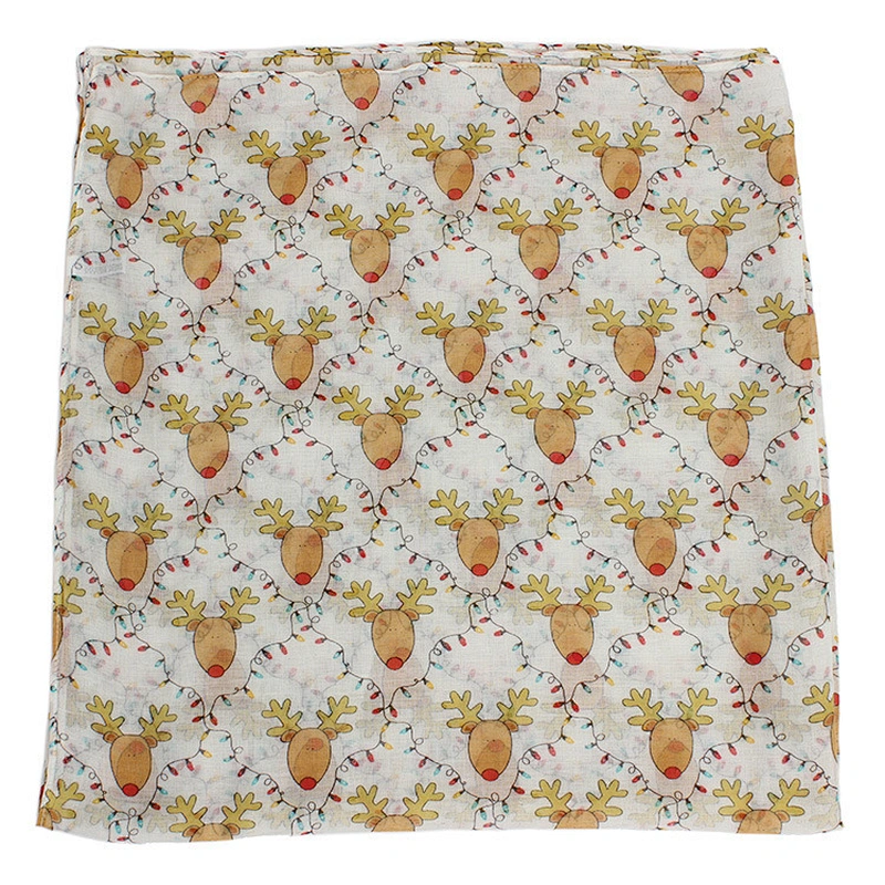 New christmas day elk cartoon printed fashion bali yarn scarf little snowman shawl
