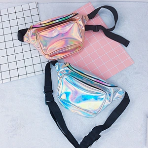 Ladies new laser PU sports waist bag chest bag multifunctional color single shoulder messenger outdoor wholesale customization