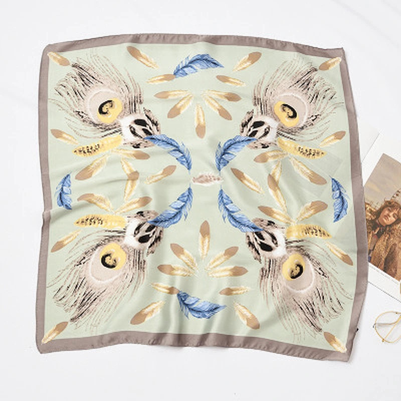 Scarf female 60x60cm small square sunscreen scarf female printed wild decorated square silk scarf