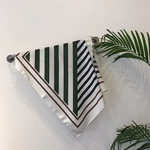 Manufacturers 70cm Small Square Scarf Ins Simple Striped Geometric Bright Yellow Color Matching Scarf Headband