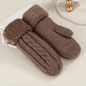 2020 Winter Fashion Ladies Gloves Riding Gloves New Trend Mohair Thickened Plus Velvet Single Finger Gloves
