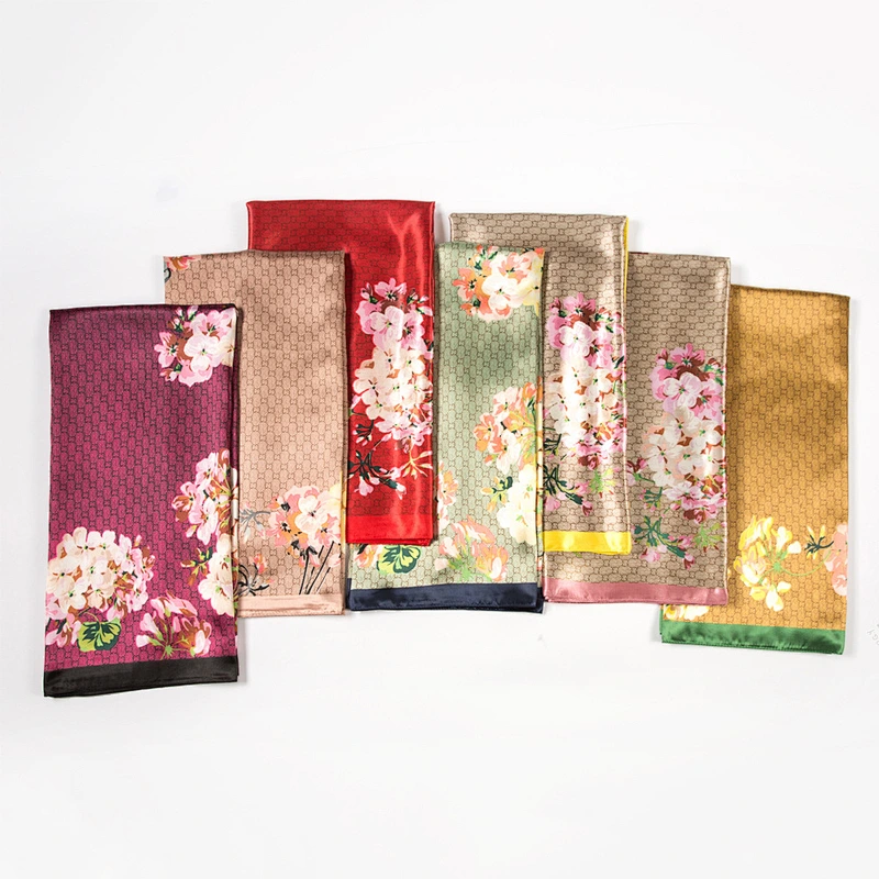 Factory direct silk scarves 90x90 female shawl retro wild scarf square small scarf wholesale