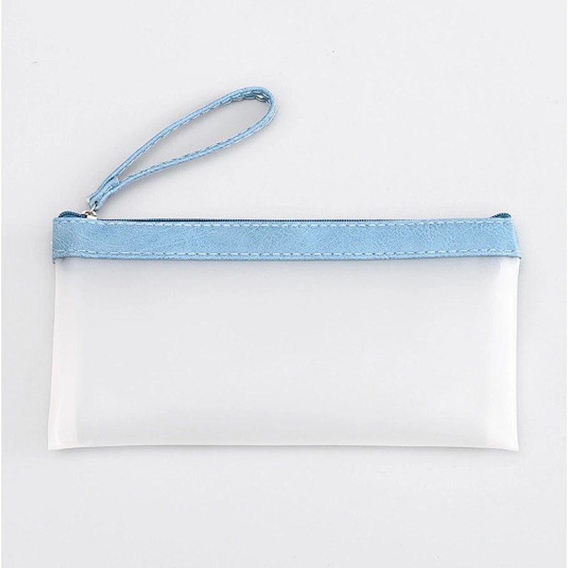 Korean Stationery Transparent Matte Pencil Bag Simple Jelly Plastic Color Matching Student Pencil Case