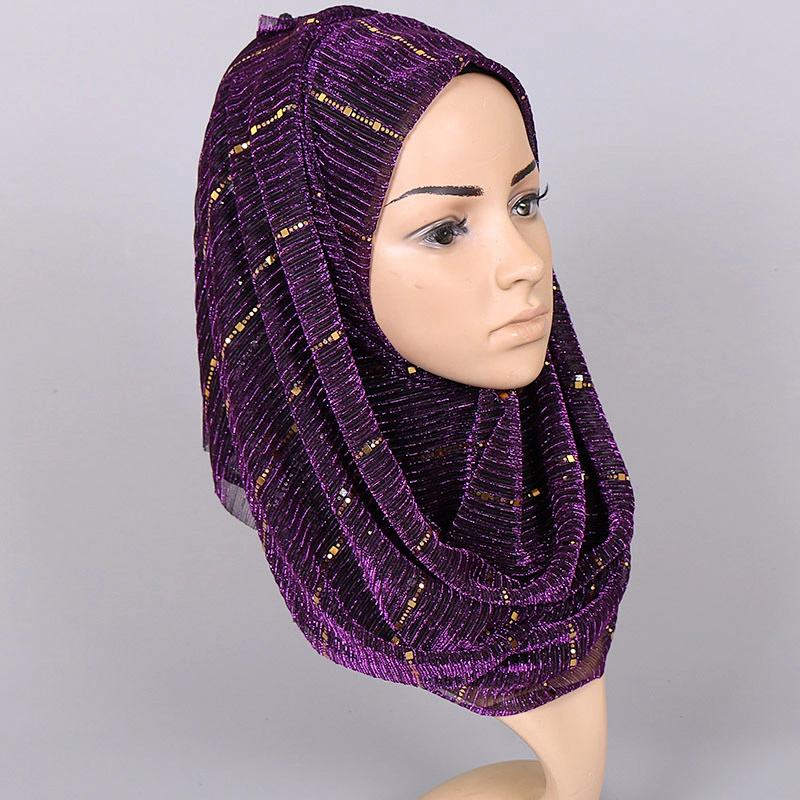 2020 Fall New Ladies Scarf Corduroy Sequined Scarf Headscarf Islamic Hijab Autumn Winter Headscarves