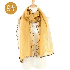 Gold thread covered sunscreen scarf shawl women headscarves fashion blended scarf muslim turban hijab