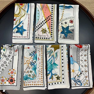 Spring wild new multifunctional female decorative scarves tarot pattern custom print small square scarf