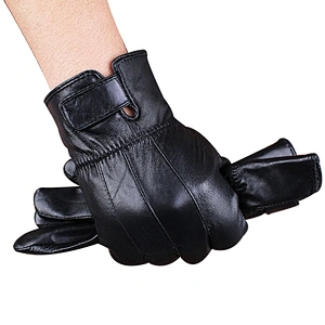 New Autumn Winter Cycling Leather Gloves Windproof Outdoor Cycling Motorcycle Warm  Cashmere Men'S Leather Gloves Wholesale