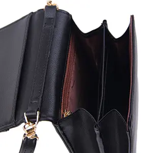 Simple Style Women PU Leather Crossbody Cell Phone Bag with Shoulder Strap Magnetic Button