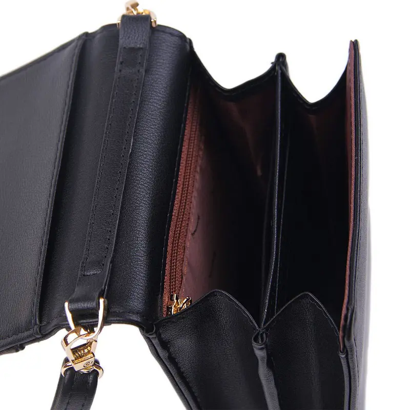 Simple Style Women PU Leather Crossbody Cell Phone Bag with Shoulder Strap Magnetic Button