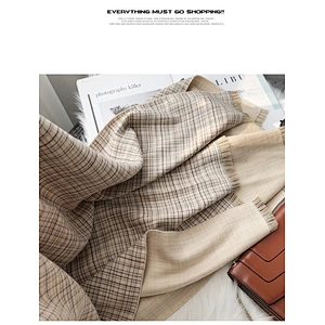 Luxuriant Latest Desirable Cashmere Scarf Plaid Double-Sided Winter Scarf Fashions Long Shawl