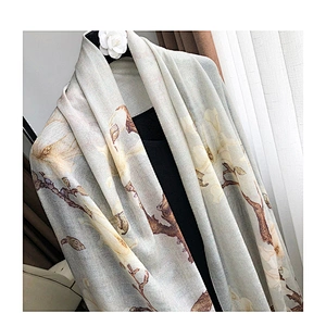 2020 Autumn Winter Cashmere Scarf Famous Painting Printing Outdoor Keep Warm Elegant Women Elegant Cashmere Shawl