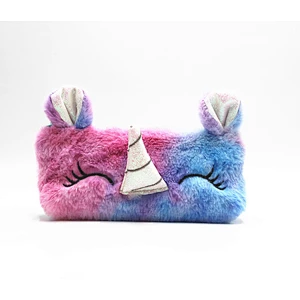 2020 Rainbow Color Plush Unicorn School Pencil Case Cute Pencil Pen Bag