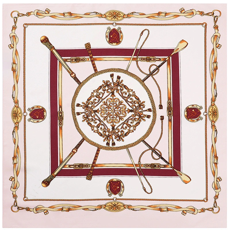 60*60cm Silk Scarf Twill Classic Chain Ladies New Small Square Scarf