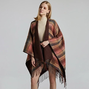 Factory Direct Scottish Classic Color Plaid Shawl Cloak Cashmere Tassels Thick Warm Shawl