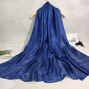 Factory Direct New Dutch Linen Long Sunscreen Beach Towel Shawl Pure Color Scarf Pearl Light Silk Scarf Women
