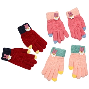 Cartoon Winter Boys Girls Gloves Bunny Finger Children Warm Gloves Fashion Color Matching Gloves