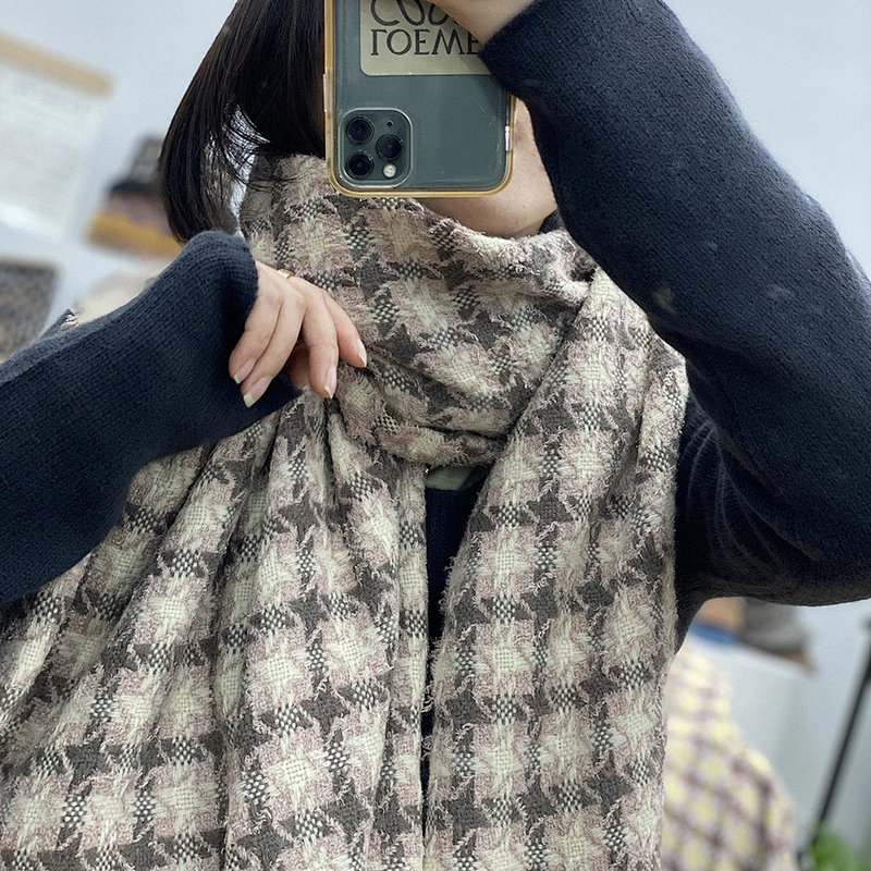 American Style Feather Yarn Scarf Women Shawl Winter Wild Star Retro Scarf Thick Warm Scarf