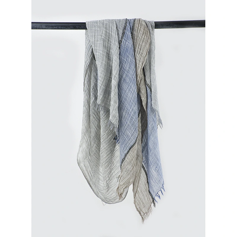 New Korean Style Autumn Winter Art Style Stitching Cotton And Linen Scarf Wholesale