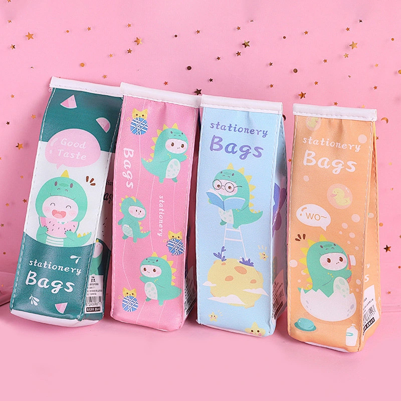Creative Milk Pencil Case Student Small Fresh Dinosaur Pencil Case Multifunction Portable Pencil Case