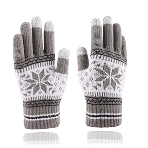 New Style Knitted Wool Snowflake Touch Screen Gloves Men Women Autumn Winter Warm Gloves Wholesale