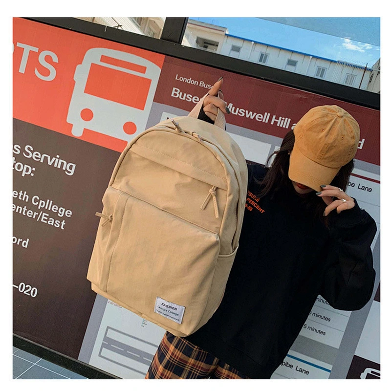 Factory Wholesale Fashion Travel Candy Colored Large Capacity Nylon Backpack School Bag For Teen Girls