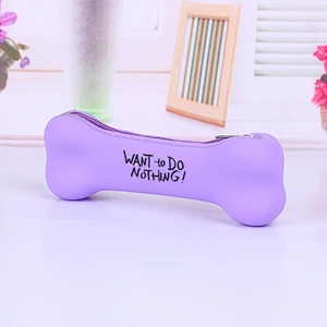 Creative 2021 New Candy Hand Holding Coin Purse Student Stationery Bag Fruit Color Bone-Shaped Silicone Pencil Case