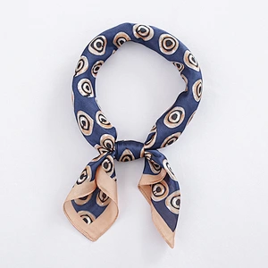 Wild circular printed female spring and summer temperament simulation silk small square scarf