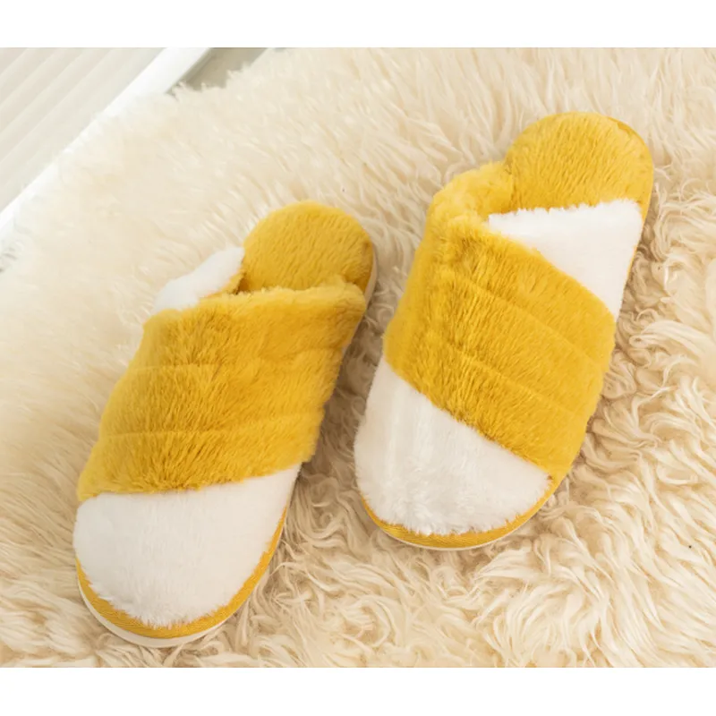 Autumn Winter Home Couple Shoes Soft Bottom Non-Slip Home Indoor Men Women Thread Cotton Shoes Cotton Slippers