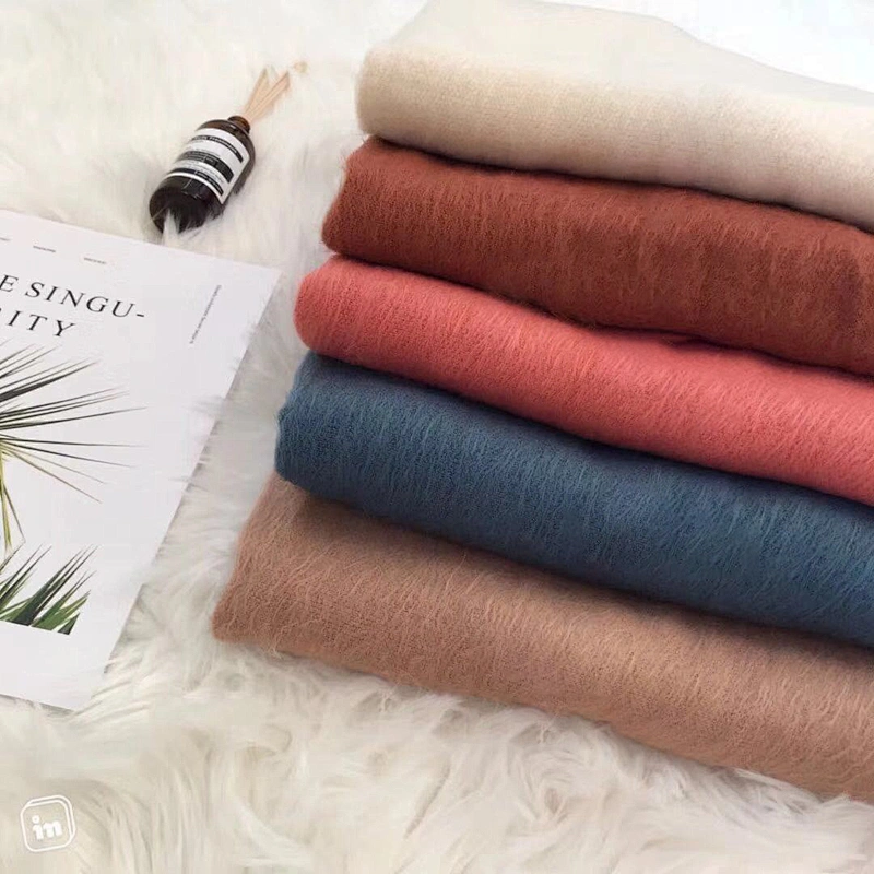 60*200cm factory direct winter scarf women's warm solid color cashmere scarf